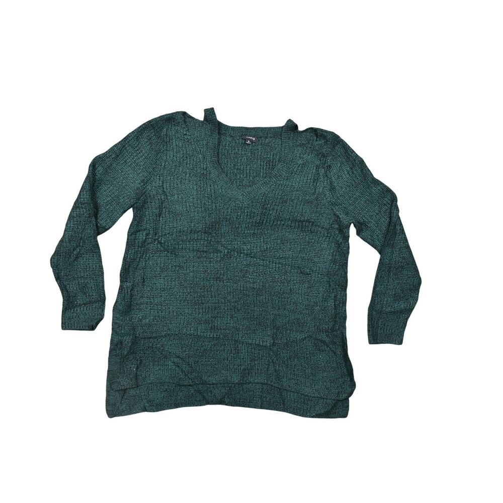 Torrid Plus Size 2 Green Acrylic Pullover Sweater V Neck Long Sleeve